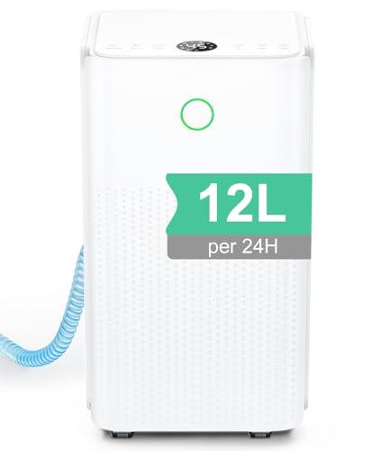 Kompresszoros párátlanító 12 l/24 óra, 3 üzemmód, csendes, folyamatos leeresztés, 2,2 l víztartály, 24 órás időzítő
