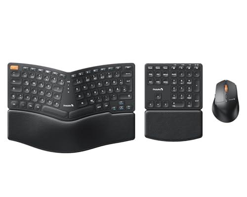 ProtoArc EKM04 ergonomikus vezeték nélküli billentyűzet és egér szett, 2,4 GHz, különálló numerikus billentyűzet, osztott kialakítás