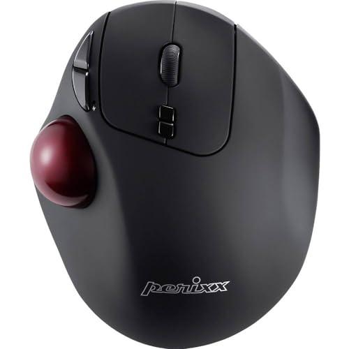 Perixx PERIMICE-717 D vezeték nélküli ergonomikus lézeres trackball egér, beépített golyóval (fekete)