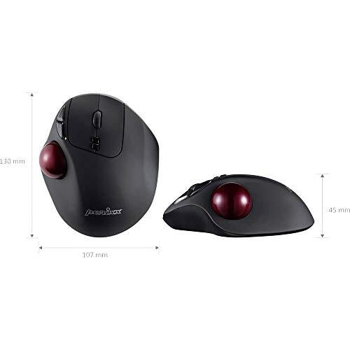 Perixx PERIMICE-717 D vezeték nélküli ergonomikus lézeres trackball egér, beépített golyóval (fekete)
