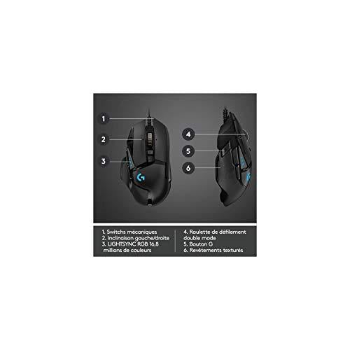 Logitech G502 HERO gamer egér, HERO szenzor, RGB, 16 000 DPI, 11 programozható gomb, laptophoz és PC-hez