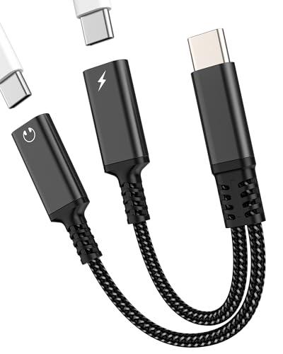 2 az 1-ben dupla USB-C fejhallgató adapter, iPhone 16/15 és Samsung S24/S23/S22 kompatibilis, audio elosztó és töltő