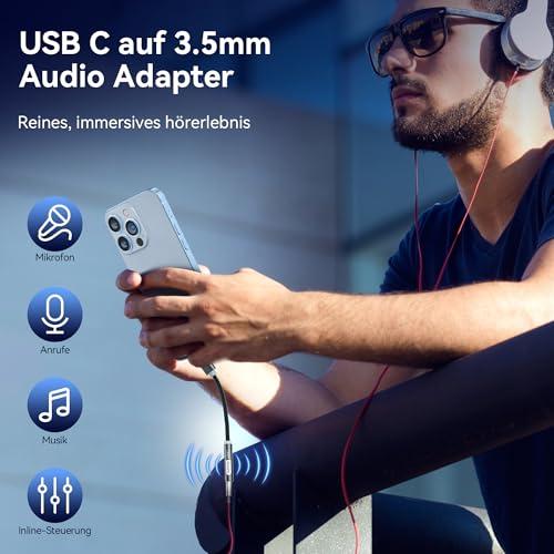 Yish USB-C – 3,5 mm jack adapter DAC chippel, fejhallgató adapter, nejlon (iPhone 18/17/16 P…)