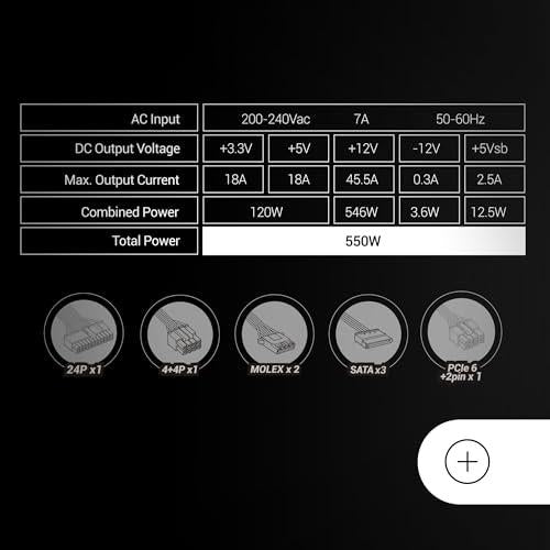 Mars Gaming MPIII550P ATX tápegység, 550 W, 80 Plus Bronze (fekete)