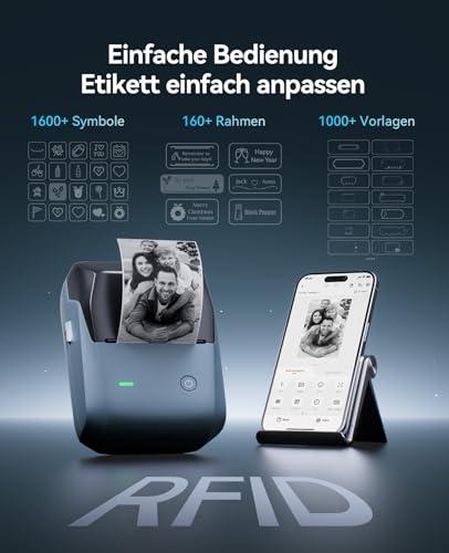 NIIMBOT B1 Pro címkenyomtató, 300 DPI, nagyobb címkékhez, fotók, logók és szövegek nyomtatásához