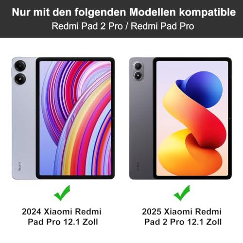 IVEOPPE tok billentyűzettel Xiaomi Redmi Pad 2 Pro 12,1" (2025) készülékhez, touchpaddel, német QWERTZ, Bluetooth, levehető