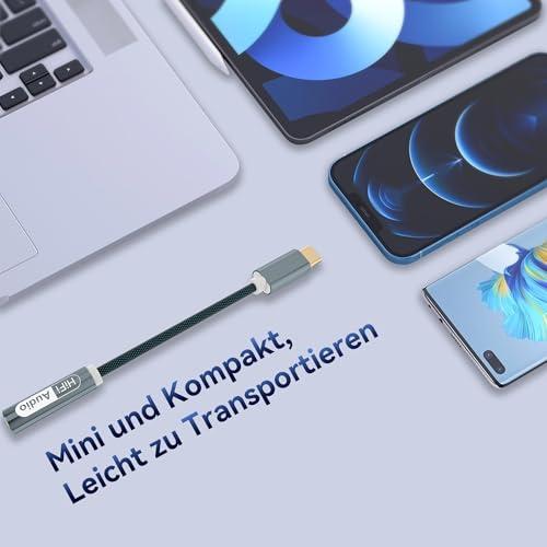 Yish USB-C – 3,5 mm jack adapter DAC chippel, fejhallgató adapter, nejlon (iPhone 18/17/16 P…)