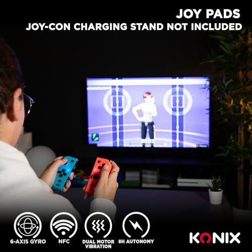 Konix joypad pár Nintendo Switch / Switch OLED / Switch 2 konzolhoz, 8 órás üzemidő, rezgés funkció (kék és piros)
