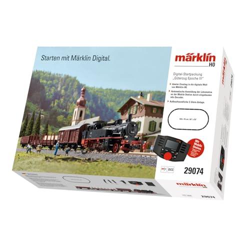 Märklin 29074 BR 74 digitális kezdőkészlet, tehervonat, III. korszak, H0 modellvasút, Mobile Station, C-sínnel
