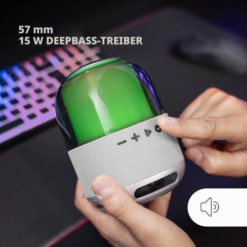 Mars Gaming MS-Flow, Portable 15 W Bluetooth Speaker, Powerful Sound with DeepBass 57 mm Driver, Compact Gaming Speaker with Bluetooth 5.3 a