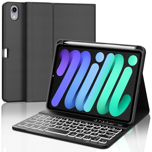 IVEOPPE iPad mini 7 (A17 Pro, 2024) / iPad mini 6. gen. (2021) 8,3" tok billentyűzettel, német QWERTZ, Bluetooth, leválasztható