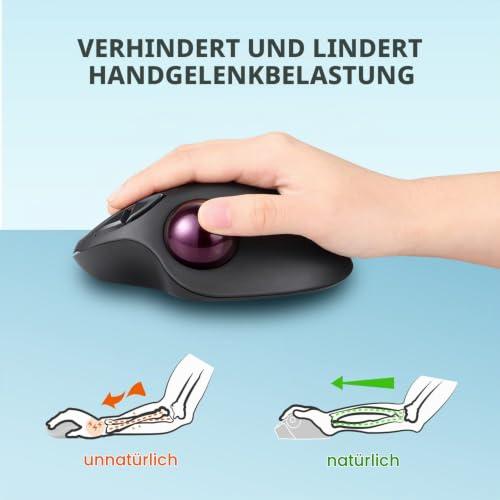 Perixx PERIMICE-717 D vezeték nélküli ergonomikus lézeres trackball egér, beépített golyóval (fekete)