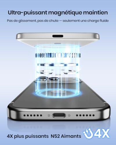 ADDTOP ultravékony mágneses powerbank iPhone-hoz, 5000 mAh, 20 W
