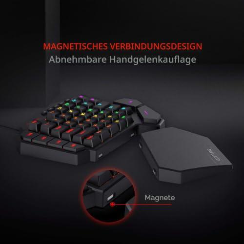 Redragon K585 DITI egykezes mechanikus gaming billentyűzet, RGB, Brown switch