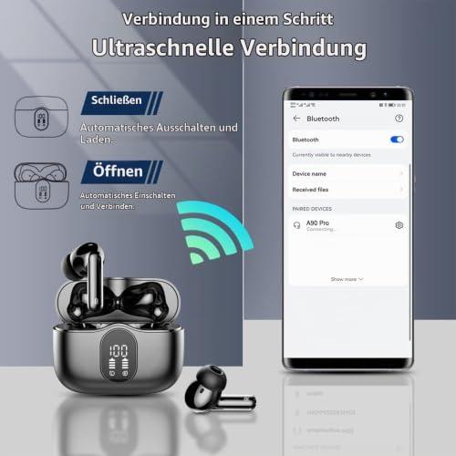 Vezeték nélküli Bluetooth 5.4 fülhallgató, mély basszus