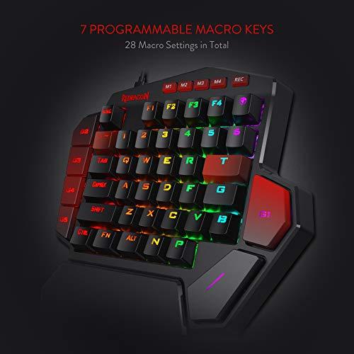 Redragon K585 DITI egykezes mechanikus gaming billentyűzet, RGB, Brown switch