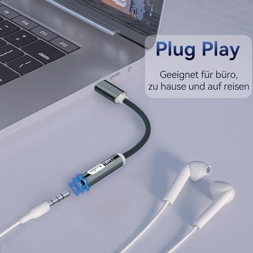 Yish USB-C – 3,5 mm jack adapter DAC chippel, fejhallgató adapter, nejlon (iPhone 18/17/16 P…)