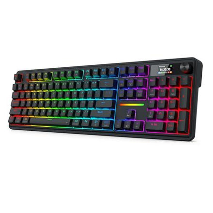 Redragon K762 vezeték nélküli gasket gaming billentyűzet, kijelző, forgatógomb, 104 billentyű