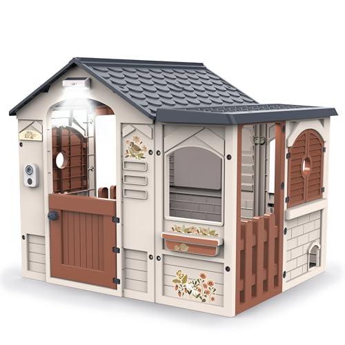 Chicos Play Garden nagy beltéri és kültéri gyerekjátszóház fénnyel, hanggal, click-clack rendszerrel, macskaajtóval és matricákkal, 2 éves k