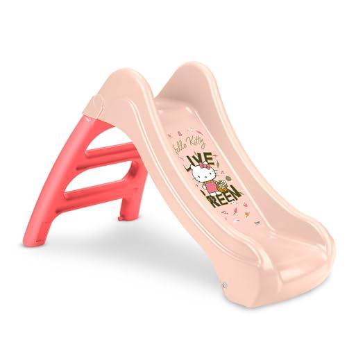 FEBER Hello Kitty csúszda kertbe, kicsiknek, csúszásmentes lépcsővel, napfény- és hőmérséklet-álló színekkel, könnyen összeszerelhető