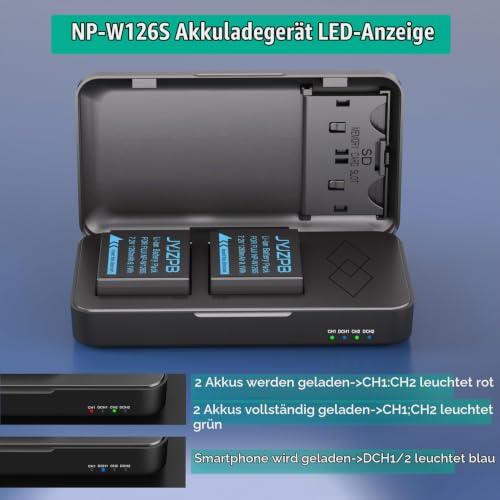 JYJZPB NP-W126S / NP-W126 csereakkumulátor és kétférőhelyes töltő Fujifilm fényképezőgépekhez