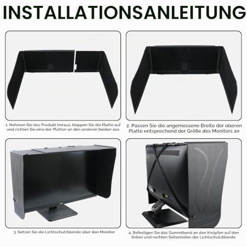 Mocoli monitorellenző napellenző, 27" monitorhoz, 41–71 cm szélességben állítható