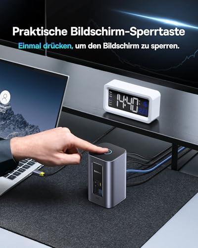 Baseus Nomos Air 12 az 1-ben USB-C dokkoló, 2 monitorhoz, 2 × 4K HDMI, 10 Gbps USB-C/USB-A, Windows laptopokhoz