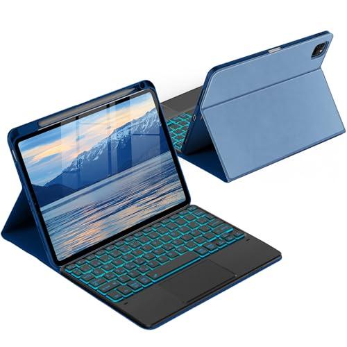 CACOE billentyűzetes tok iPad 10 (10,9", 2022) A2757/A2777, érintőpaddal, 7 színű háttérvilágítással, levehető, vezeték nélküli, spanyol kio