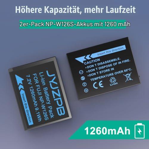 JYJZPB NP-W126S / NP-W126 csereakkumulátor és kétférőhelyes töltő Fujifilm fényképezőgépekhez
