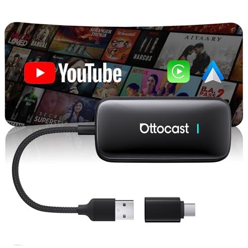 OTTOCAST Play2video Ultra 2026 AI Box, Wireless CarPlay & Android Car Adapter with YouTube, Prime Video, WiFi 6, Plug & Play, 4GB + 32GB for