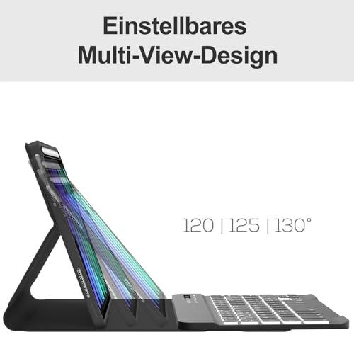IVEOPPE iPad mini 7 (A17 Pro, 2024) / iPad mini 6. gen. (2021) 8,3" tok billentyűzettel, német QWERTZ, Bluetooth, leválasztható