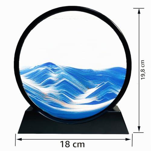 3D homokkép forgatható, folyó homokfestmény (kék)