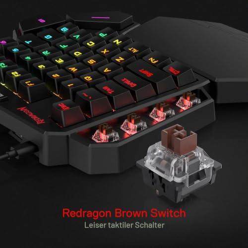 Redragon K585 DITI egykezes mechanikus gaming billentyűzet, RGB, Brown switch