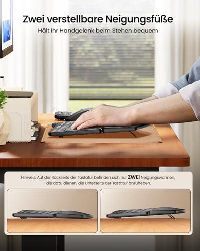 ProtoArc EKM04 ergonomikus vezeték nélküli billentyűzet és egér szett, 2,4 GHz, különálló numerikus billentyűzet, osztott kialakítás