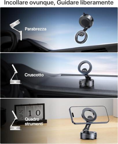 Miracase MagSafe autós telefontartó, erős tapadókorong, 360°-ban forgatható, iPhone 17-hez