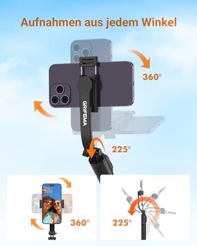 GRIFEMA szelfibot állvány, 107 cm-ig kihúzható telefontartó, 360°-ban forgatható