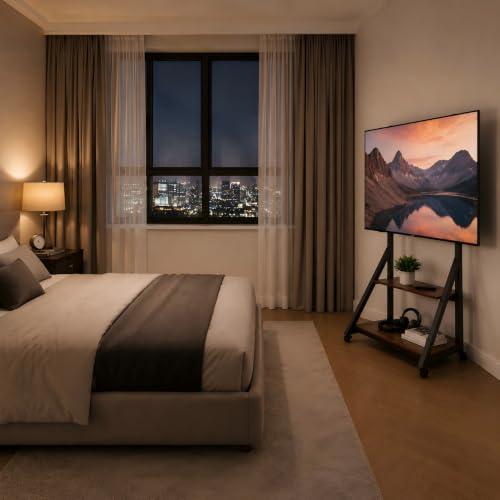 unho állítható magasságú TV-állvány AV polcokkal, 40–75" TV-hez, VESA 600 x 400 mm, max. 80 kg