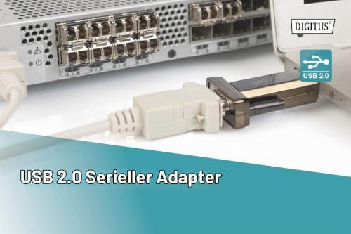 DIGITUS USB–soros adapter, RS232 átalakító, USB 2.0 Type-A – DSUB 9M, PL2303GT chipset, 80 cm kábellel