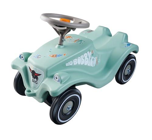 BIG Bobby Car Classic Green Sea gyermekjármű 1 éves kortól, tengeri mintával, szürke biztonsági kormánnyal és dudával