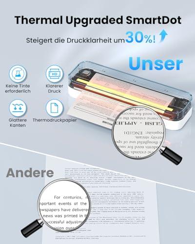 Ablemark U210 A4 hordozható hőnyomtató, Bluetooth, tinta nélkül