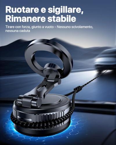 Miracase MagSafe autós telefontartó, erős tapadókorong, 360°-ban forgatható, iPhone 17-hez