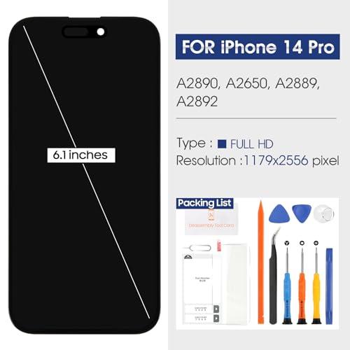Reparo iPhone 14 Pro (A2890, A2650, A2889, A2892) LCD kijelző, érintőpanel digitalizáló egység, javítókészlet