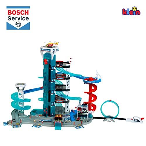 Theo Klein 2820 Bosch Car Service Mega Universe játékgarázs fénnyel és hanggal, felvonóval, hurokkal, járművekkel gyerekeknek