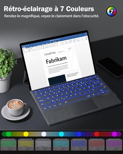MoKo French Keyboard Compatible with Surface Pro 7+/7/6/5/4/3, Grigio