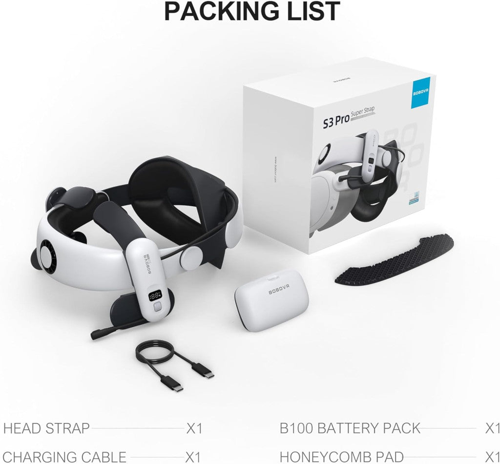 BOBOVR S3 Pro állítható fejpánt Quest 3/3s