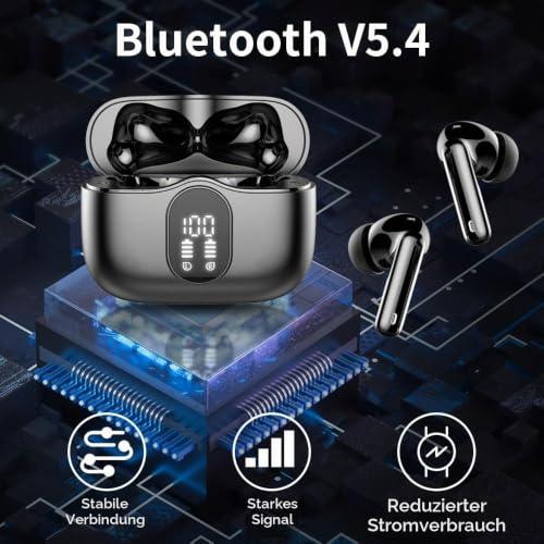 Vezeték nélküli Bluetooth 5.4 fülhallgató, mély basszus
