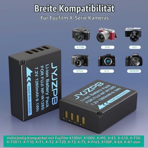JYJZPB NP-W126S / NP-W126 csereakkumulátor és kétférőhelyes töltő Fujifilm fényképezőgépekhez