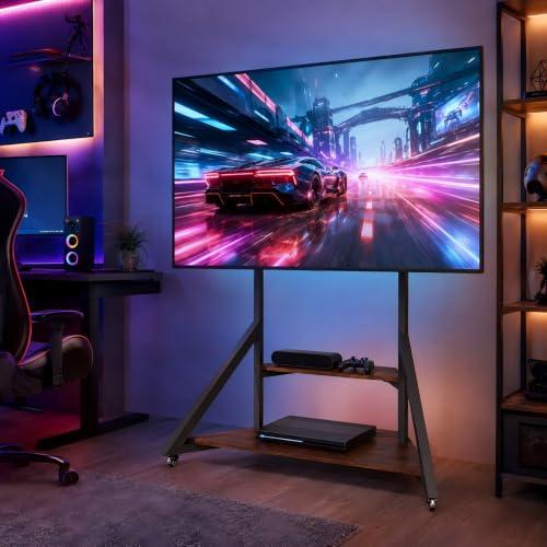 unho állítható magasságú TV-állvány AV polcokkal, 40–75" TV-hez, VESA 600 x 400 mm, max. 80 kg