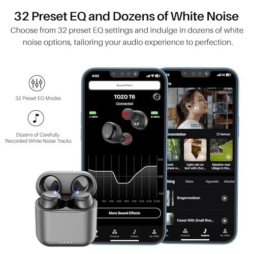 TOZO T6 vezeték nélküli Bluetooth fülhallgató, IPX8, könnyű sport fülhallgató