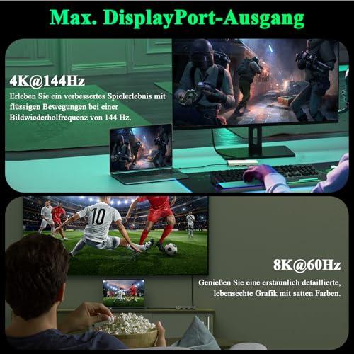 Minthouz 7 az 1-ben USB-C dokkoló, 4K 60 Hz HDMI, 8K 60 Hz DP 1.2, VGA, 3 x USB 2.0, Dell/HP/Lenovo